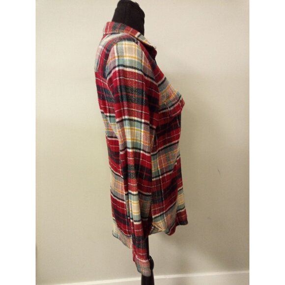 American Eagle Outfitters Junior's Blue White Yellow Button Down Shirt Size XL - Picture 4 of 6